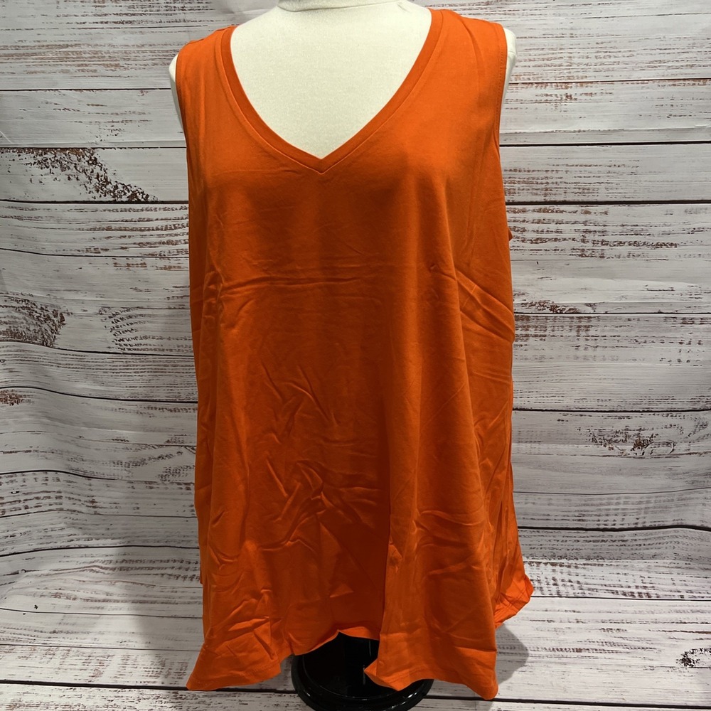 Roaman's Orange B-Neck Tank Top Women's Size L 18/20 NEW